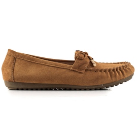 TRENDI Ruskind Loafers med sløjfe brun
