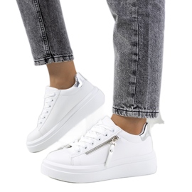 Tamis kvinders hvide og sølv sneakers