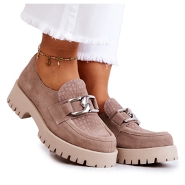 PL5 Moderigtige ruskind Loafers Dark Beige Rayhan sko
