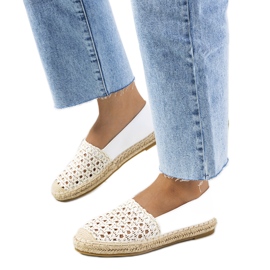 Kiomi Ecru Espadriller flettet hvid