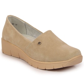 Lædersko på kilen Filippo W PAW343B beige