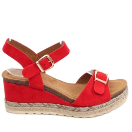 Espadriller på kilesandaler Boseda Red rød
