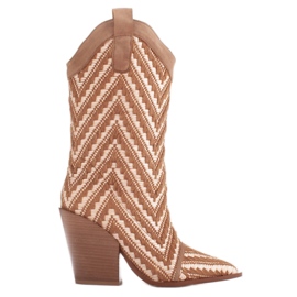 Marco Shoes Brun-beige cowboystøvler