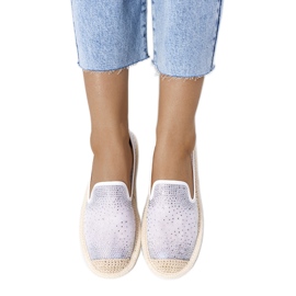 Hvide espadriller med Punter cubic zirconia