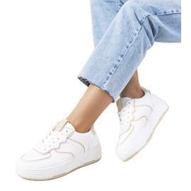 Hvide og beige Bieke sneakers til kvinder