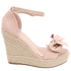 Espadrillesandaler på kilen Aida Nude lyserød