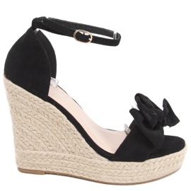Espadrillesandaler på kilen Aida Black sort
