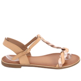 Iriserende damesandaler Basma Beige