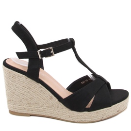 Espadrilles sandaler på kilen Basam Black sort