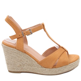 Espadrillesandaler på kilen Basam Camel brun