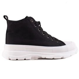 Forever Folie Sorte sneakers på platformen