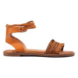 TRENDI Bindede sandaler brun gul