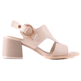 Elegante lædersandaler LA.FI beige