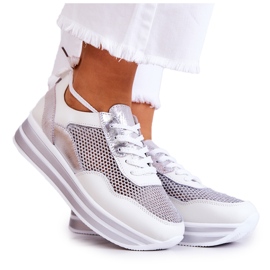 S.Barski Damesportssko Sneakers Hvid-Sølv Bourne