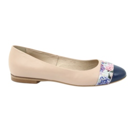 Ballerinaer til kvinder blomster Edeo 1905 beige brun blå flerfarvet rød