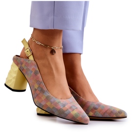 Suede Pumps On A Post Maciejka 05427-39 Multicolor flerfarvet gul