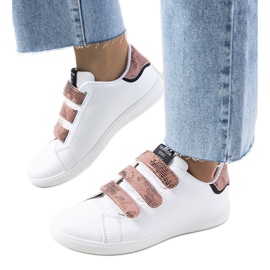 Hvide og lyserøde Diest sneakers til kvinder