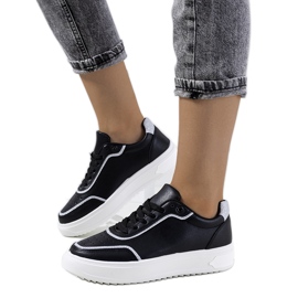 Sorte Dounya sneakers til kvinder sølv
