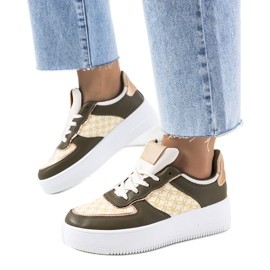 Grønne Manal sneakers til kvinder beige khaki