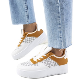 Hvide Manal sneakers til kvinder gul