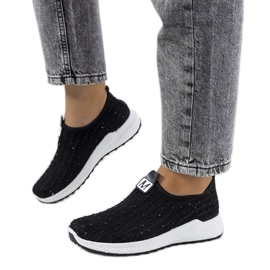 Sorte sneakers med Maasje cubic zirconia