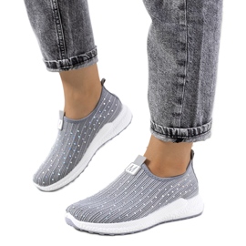 Grå sneakers med Maasje cubic zirconia