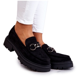 Dame ruskind Loafers La.Fi Black Willows sort