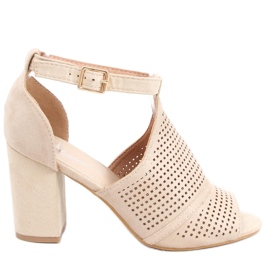 Højhælede gennembrudte sandaler Bahati Beige