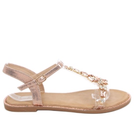 Sandaler med Hessa Champagne silikonestrop lyserød