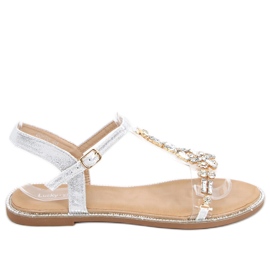 Sandaler med Hessa Silver silikonestrop sølv