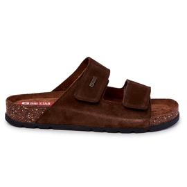 Herre hjemmesko med velcro Big Star JJ176002 Brun