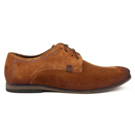 Lædersko Filippo 239 rød velour brun
