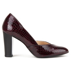 Filippo F280 Bordo Crocodile pumps rød