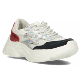 Lædersneakers Filippo DP1410 / 20 Wh Rd hvid rød