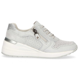 Lædersneakers Filippo DP1423 / 20 Si sølv marine blå