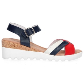 Filippo DS1273 / 20 Nv Rd Navy Red sandaler hvid rød marine blå