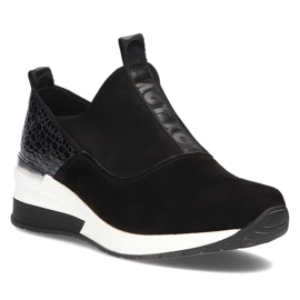 Læder Sneakers Filippo DP1689 / 21 Bk Sort