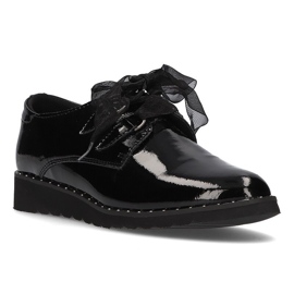 Lædersko Filippo DP947 / 21 Bk sortlakeret