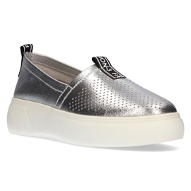 Læder slip-ons Filippo DP2027 / 21 Si sølv