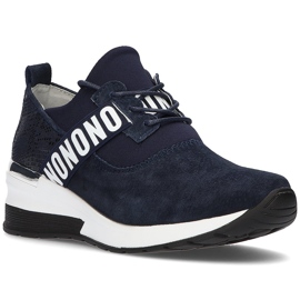 Lædersneakers Filippo DP1388 / 21 Nv marineblå
