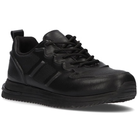 Læder sportssneakers Filippo DP2017 / 21 Bk sort