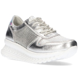 Lædersneakers Filippo DP2011 / 21 Si sølv