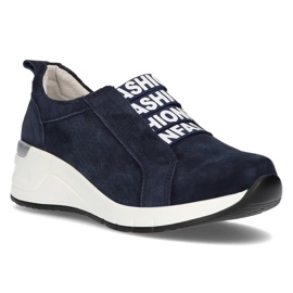 Lædersneakers Filippo DP2053 / 21 Nv marineblå marine blå