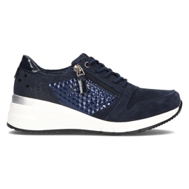 Lædersneakers Filippo DP2052 / 21 Nv marineblå marine blå