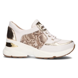 Lædersneakers Filippo 087 hvidguld gylden