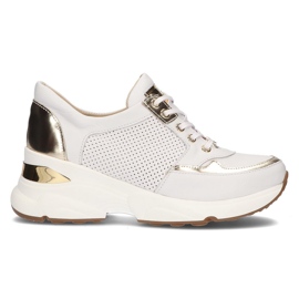 Lædersneakers Filippo 087D hvidguld gylden