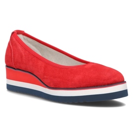 Læderrød Filippo DP2323 / 21 Rd ballerinaer