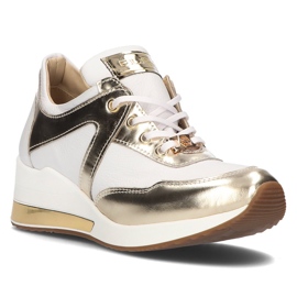 Lædersneakers Filippo 086 hvid gylden