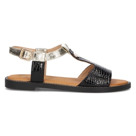 Filippo DS2099 / 21 Bk sorte sandaler gylden