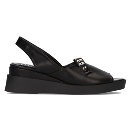 Sorte sandaler på kilen Filippo DS2355 / 21 Bk
